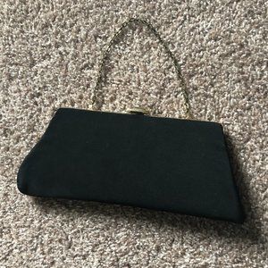 Black Clutch with Gold Accents